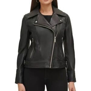 Real Genuine Leather - Guess - Buttery Soft - Black Moto Jacket